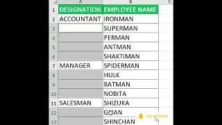 Fill Blank cells with data above in Excel | #shorts #excelhurdles