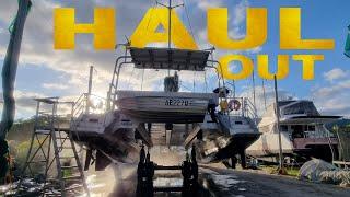 Haul out of a 50ft ALUMINIUM catamaran | Refit with BIG CHANGES ahead (Ep. 92)