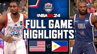 PHILIPPINES vs USA  | Paris Olympics Full Game Highlights NBA 2K