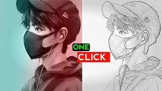 One Click Photo To Pencil Sketch | Photo Ka Sketch Kaise Banaye drawing️ | Free Sketch Draw