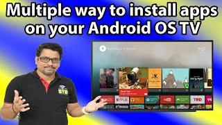 Hindi || Multiple way to install apps on your Android OS TV | Vu | Redmi | Mi | Motorola TV