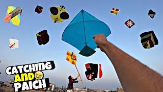 Catching Kite On Roftop  || Caught Kites🪁New Manjy Sy Game Kr Le|| New Kite Video 2025 !