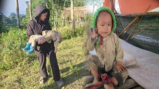 The orphan boy fainted and was taken to the hospital by a kind girl.