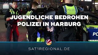 Großeinsatz: Rund 50 Jugendliche bedrohen Polizeikräfte in Harburg