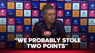 "A never-say-die team": Justin Longmuir on draw vs. Collingwood  | Press conference | Fox Footy