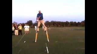 Brad Denton Golf Trick Shots:   10ft Driver On Stilts #2, Brad Denton Golf Trick Shot Show