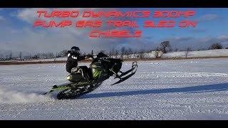 Turbo Dynamics trail sled Max 20 300HP 94 octane on chisels.