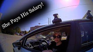 Texting While Driving Ticket: She Pays His Salary!