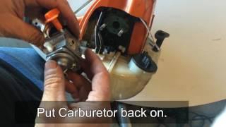 How to clean, adjust, and fix common carburetor problems on a  Stihl FS90 trimmer weedeater