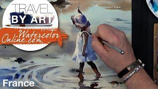 #127 Travel by Art, Ep. 2: Île d'Yeu, France (Watercolor Seascape and Dynamic Figure Tutorial)