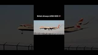 Beautiful British Airways Airbus A350-1000 landing at Philadelphia Airport PHL #shorts #plane