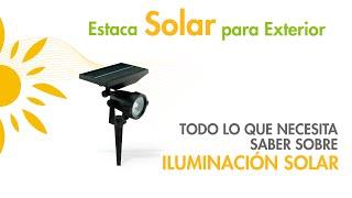  ESTACA SOLAR EXTERIORES [Iluminación: Jardín, Senderos, Parques] Luz Cálida y Fría, RGB ► Ecolite