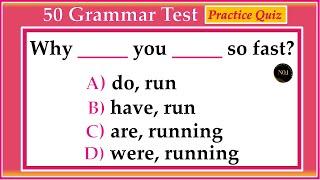 50 Grammar Quiz | English All Tenses Mixed Test | 50 Questions | No.1 Quality English