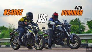 Bajaj Dominar 400 vs Bajaj Pulsar NS400z Drag Race