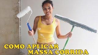 Como passar massa corrida fácil com Rodo e Rolo - How to skim coat a wall fast using paint roller