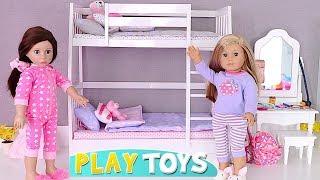 Baby Doll Sisters Dress up in Bunk Bedroom! Play Toys