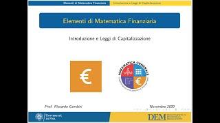 01 - Introduzione e Leggi di Capitalizzazione