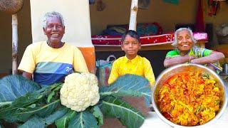 Farm fresh cauliflower recipe | Fulgobi recipe cooking by tribe grandmother | village cooking