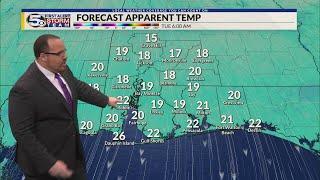 Gulf Coast Cold Snap, Late Week Rain Moving In