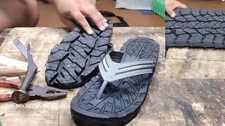 Making unique rubber sandals