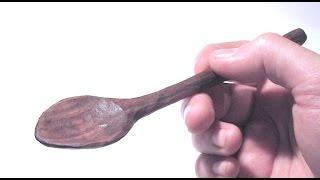 15 minutes Full Spoon Carving (walnut wood for eating)