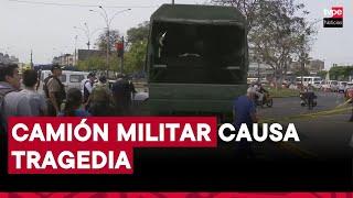 Hombre muere tras ser arrollado por camión del Ejército en carril exclusivo del Metropolitano