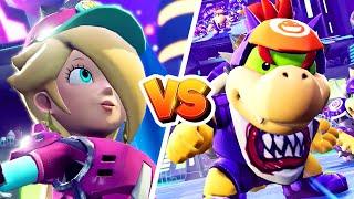 Mario Strikers Battle League - Rosalina & Waluigi Vs Bowser Jr & Bowser (Hard CPU) Gameplay