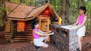 I Built a Luxury Kitchen in My Biggest Log Cabin | Construction Girl’s Masterpiece