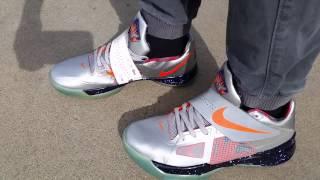 NIKE ZOOM KD KEVIN DURANT IV 4 AS ALL STAR GALAXY ON FEET REVIEW + GLOW TEST HEAT!