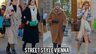 CONFORTABLE WINTER CLOTHES, FASHIONABLE CLOTHES ON THE STREETS OF VIENNA, STREET STYLE VIENNA .