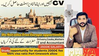 Malta Jobs and study in 2025 , Apply now and get your visa #maltajobforindia  #pakistan