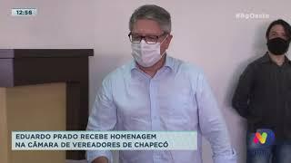 Eduardo Prado recebe homenagem na Câmara de Vereadores de Chapecó pelos 15 anos no Grupo ND