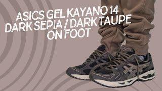 Asics Gel Kayano 14 Dark Sepia Dark Taupe On Foot | Detailed Look