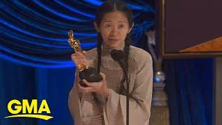 Chloé Zhao accepts Best Director Academy Award for ‘Nomadland’ | GMA