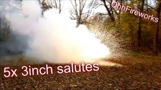 5x 3 inch salutes op de grond - Vuurwerk [OhhFireworks] - Oude video