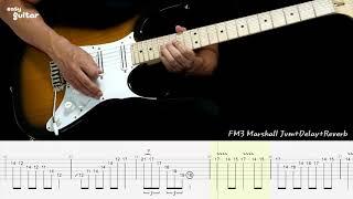 Easy Canon Rock Guitar(Short version)Lesson With Tab (Slow tempo)