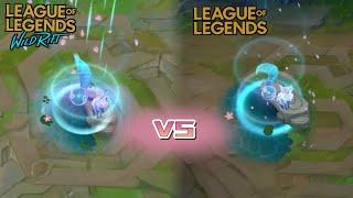 Spirit Blossom Ahri (Wild Rift) VS Spirit Blossom Ahri (LoL PC) Skin comparison 