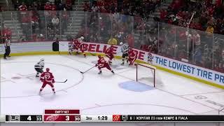 Larkin sprawls out to save an empty net goal