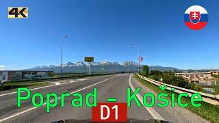 Driving on D1 motorway in Slovakia from Poprad to Košice | spring 2024 | 4K