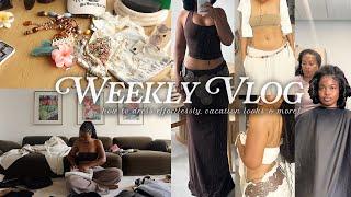 weekly vlog! how to dress effortlessly + traveling + styling myself for vacation + solo life & more!