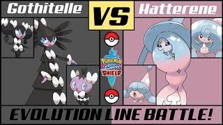 GOTHITELLE vs HATTERNE | Evolution Line Battle | Pokémon Sword/Shield