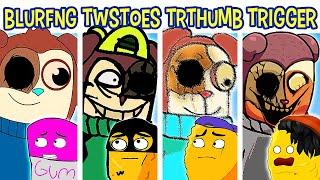 FNF BLURFINGER vs TWISTEDTOES vs TRIFLETHUMB vs TRIGGERFINGER vs TWIDDLEFINGER | Friday Night Funkin