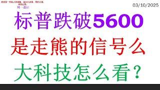 标普跌破5600，是走熊的信号么。大科技怎么看？