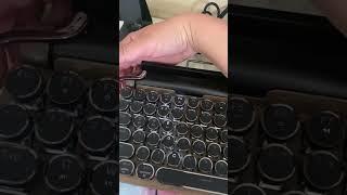 Taiahiro Retro Typewriter Keyboard Wireless, Mechanical Gaming Vintage Keyboard 83-Key Blue Switches