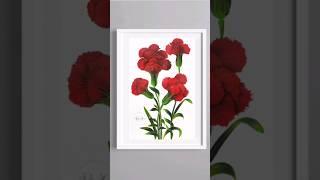  Incredible RED Carnations Easy Acrylic Painting Flowers #shorts