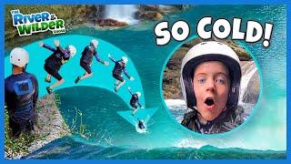 Kids JUNGLE adventure CHALLENGE! Canyon jumping with River, Wilder & Archer