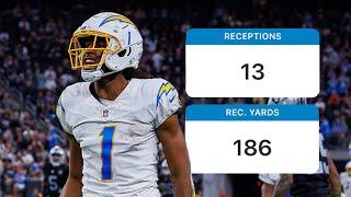 Every Quentin Johnston Reception From 186-Yard Game Vs Raiders | LA Chargers