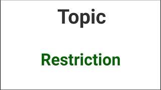 Restriction meaning in hindi||restriction ka matlab | restriction in hindi|restriction kya hota hai