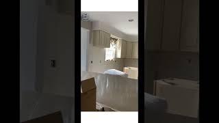 Kitchen Renovation | Under Process | Demo | Modern Beige Cabinets with Brown granite & Backsplash