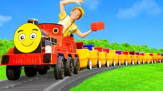 Kids ride an Alphabet Train